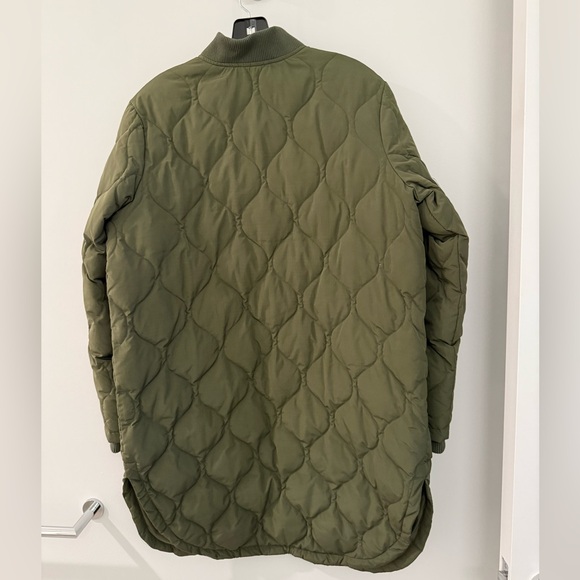 Marine Layer Olive Quilted Long Jacket - Picture 3 of 5